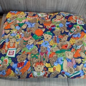 Cranston Handmade Padded Baby Quilt Teddy Bears Multi Outfits Vintage
